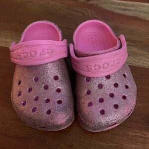 CROCS Kids Sparkly Pink Water Shoes